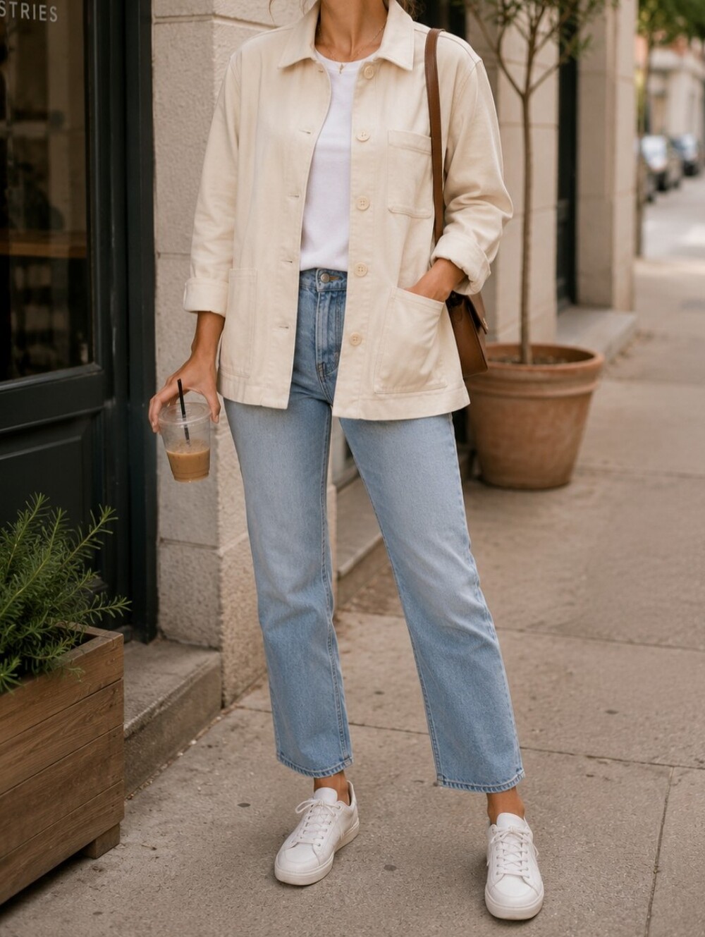 COS Cream Utility Jacket with Patch Pockets